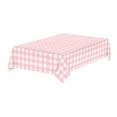 thumbnail image 2 of Comefolife Gingham Tablecloth Pink and White Checkered Tablecloths 54 x 108 Inches Disposable Plastic Gingham Tablecovers Waterproof Rectangle Picnic Table Covers for Birthday Party Supplies, 2 of 9