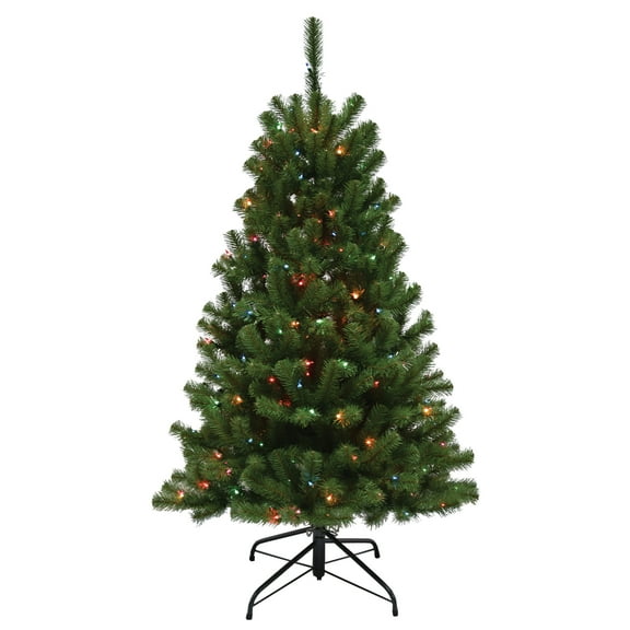 4.5 ft Hinged Artificial Tree with 200 Multicolored LED Lights and Sturdy Stand
