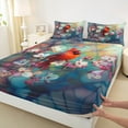 thumbnail image 3 of Feelyou Kawaii Boho Bird Twin Sheet Sets, Retro Blossoms Flower Twin Fitted Sheet, Teens Boys Girls Kids Flat Sheet, Microfiber Bedroom Decor, 3pcs, 3 of 7