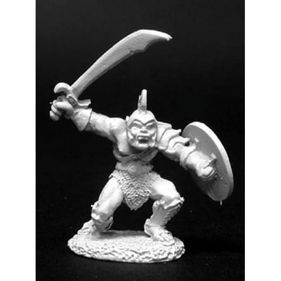 Orc Warrior of Kargir w/Sword, Helm & Round Shield New