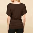 thumbnail image 6 of Women's Short Sleeve V Neck T Shirts Tees Tops Summer Casual Breathable Cotton Blend Loose Fit Lightweight Fashion | CSEONE,Brown XL, 6 of 9