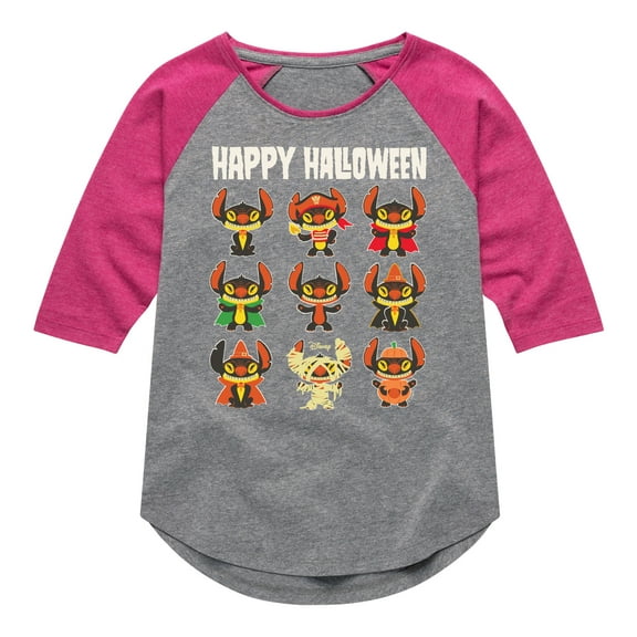 Lilo & Stitch - Stitch Costumes - Toddler And Youth Girls Raglan Graphic T-Shirt