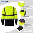 thumbnail image 3 of ProtectX 3-Pack Men's High Visibility Heavy Duty Breathable Long Sleeve Reflective Safety T-Shirts for Work Warehouse Construction, Class 2, Yellow - 4X Large, 3 of 7