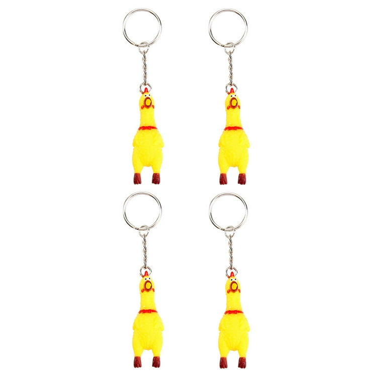 Rubber chicken keychain deals