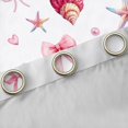 thumbnail image 4 of Manfei Watercolor Seashell Bow Curtains and Drapes Pack of 2 (52x63 Each),Marine Romantic Black Out Curtains, 4 of 6