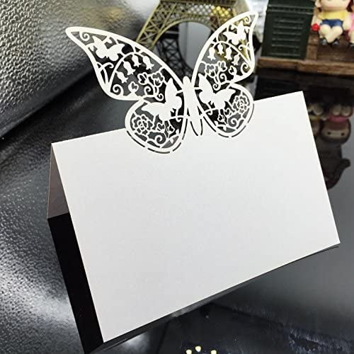 50-Laser cut Butterflies Name Place Cards,Table Cards,Wedding Sweets Favours 