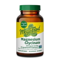 MegaFood Magnesium Glycinate 500mg - Gentle on Stomach - For Sleep & Stress - 60 Servings