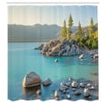 thumbnail image 3 of Ambesonne Nature Shower Curtain, Countryside Lake Beach, 69"Wx70"L, Blue Grey, 3 of 5