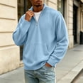 thumbnail image 2 of Thousandth Men's Half Zip Shirts Trendy Corduroy Pullover Tops Casual Long Sleeve with Kangaroo Pocket Everyday Sportswear, 2 of 8