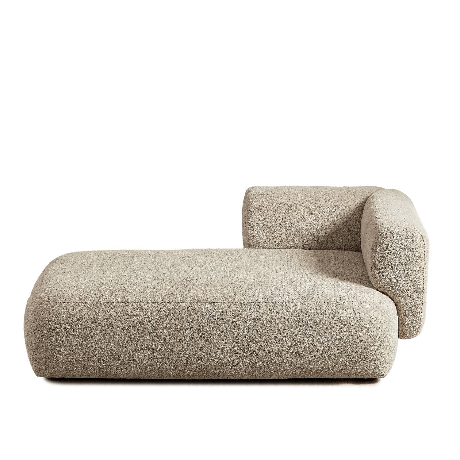 Hommoo 64" Boucle Upholstered Chaise Lounge Chair, Modern Tufted Leisure Sofa Chaise Sofa for Living Room, with Right Arm, Camel