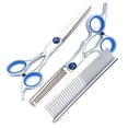 thumbnail image 3 of Kit de tijeras de peluquería canina de acero inoxidable, cómodas tijeras de peluquería profesionales 6 en 1 con tornillo ajustable para mascotas., 3 of 12