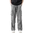 thumbnail image 2 of Zszcpp High Waisted Pants Mens Loose Street Trendy Long Wide Leg Pocket Retro Daily Life Lounge Trousers Casual Trouser, 2 of 4