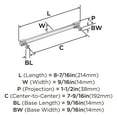 thumbnail image 5 of Amerock Farewind 7-9/16 inch (192mm) Center-to-Center Polished Nickel Cabinet Pull, 5 of 6