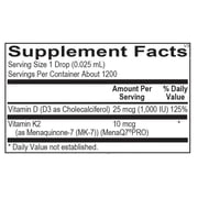 Liquid Vitamin D3 with K2 (1 oz) by Ortho Molecular Products
