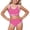 Hot Pink, variant on Girls Bikini Swimsuit With Sporty Black And White Color Block Design For Active Swimming Kids Bathing Suit, 2 Piece