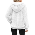 thumbnail image 3 of Yievot Womens Fuzzy Fleece Pullover Sweatshirt Drawstring Long Sleeve Sherpa Hoodie Casual Thermal Tops with Pocket, 3 of 7