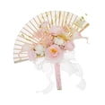 thumbnail image 5 of S SERENABLE Wedding Bouquet Bridal Hand Flower Chinese Hand Fan Creative Dance Fan Bouquet Bridal Holding Flowers for Ceremony Graduation Pink, 5 of 8