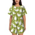 thumbnail image 1 of Fotbe Lovely Chickens Conjunto de Pijama Estampado para Mujer, 2 Piezas, Ropa de Dormir con Camiseta de Manga Corta y Shorts Suaves-4X-Large, 1 of 6
