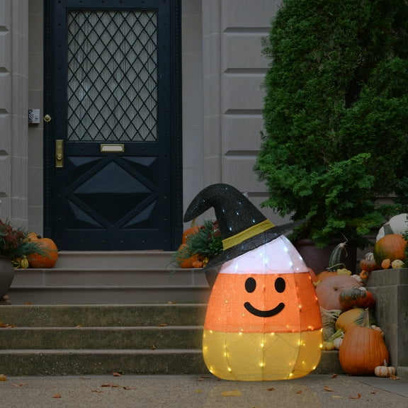 35" Pre-Lit Candy Corn Witch