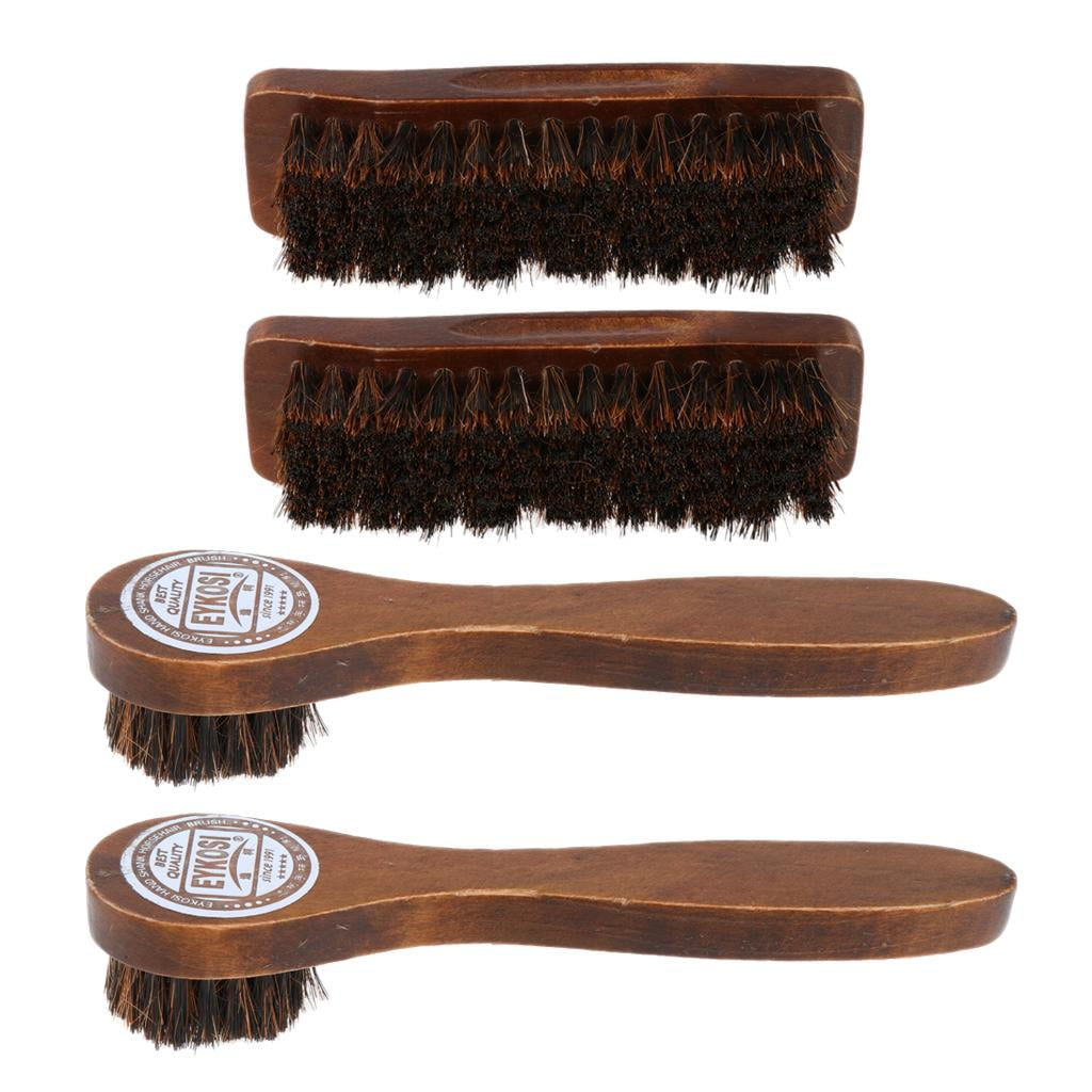 1Pc Wood handle bristle horse hair brush shoe boot polish shine cleaning dauberT 