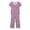 Purple, variant on Womens Star Print Pajama Set, V-Neck Short Sleeve Top Capri Pants Loungewear, Soft Knit 2-Piece Sleepwear for Casual Home Wear(Green,L)