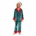 thumbnail image 2 of Matching Family Pajamas Fleece Pajamas Long Sleeve Button down Holiday Nightwear Top and Pajamas Pants Christmas Casual Wear Pajamas, 2 of 6