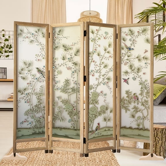 COMPUKAS 2Pcs Beige Folding Screen Base Stand for Room Divider Suitable for Most Partitions