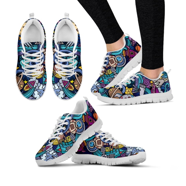 Zapatos de moda con diseño de universo estrellado y arte abstracto, ligeros, con cordones, cómodos y transpirables, zapatillas deportivas