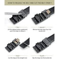 thumbnail image 6 of Men's Belt Genuine Leather Ratchet Belt for Men with Slide Buckle,Trim to Fit width 3.5cm 1 3/8 inch, 6 of 7