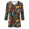 thumbnail image 4 of Jsaierl 3/4 Sleeve Tops for Women Summer Crew Neck Shirts Trendy Graphic Ladies Blouses Workout Cotton Tunic Top S-3XL, 4 of 7