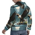 thumbnail image 6 of Kdxio Forest River Bald Eagle Print Mens Casual Hooded Collar Drawstring Hoodies Pullover Sweatshirts Casual Long Sleeve Shirts-Large, 6 of 7