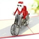 thumbnail image 2 of Tarjeta de Navidad emergente 3D, 3 piezas, tarjetas de felicitación navideñas hechas a mano con sobre para regalos de cumpleaños, vacaciones, tarjetas navideñas, tarjeta de agradecimiento de motocicleta de Papá Noel Rojo Verde, 2 of 5