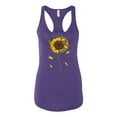 thumbnail image 2 of You Are My Sunshine Skull And Sunflower Inspirational/Christian Ladies Racerback Tank Top, Purple Rush, Medium, 2 of 3