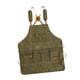 thumbnail image 5 of Delantal de trabajo impermeable para cocina, tienda, lona, ​​espalda cruzada, tirantes ajustables verde oscuro, 5 of 9
