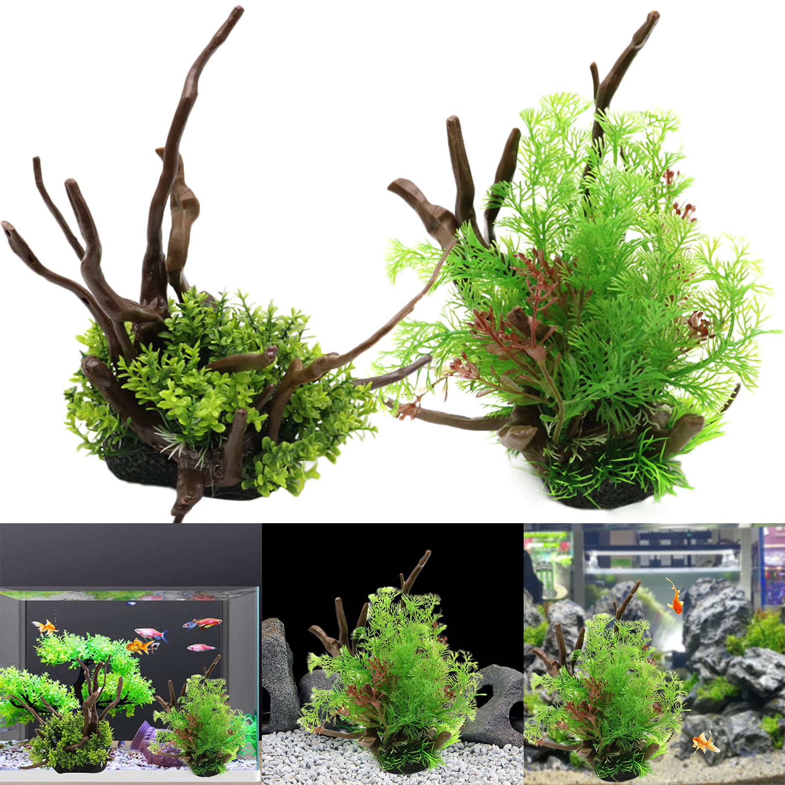 Deyuer Water Plants Artificial Aquariums Decoration Plastic Fake
