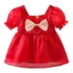 thumbnail image 1 of Vestido De Niña, Vestido De Princesa De Niña Con Cuello Cuadrado Rojo Para Fiesta De Boda, 1 of 8