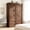 47.2in Brown, variant on JassmiPkwy 70" Tall 4 Door Farmhouse Armoire Wardrobe Closet Cabinet with 3 Drawers, Hanging Rod, Adjustable Shelves, White