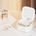 thumbnail image 6 of Highcool Jewelry Box with Mirror, White, 3.5 3.5 1.8 inches, Travel Size Organizer, 6 of 7