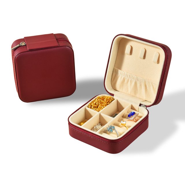Caja de joyería portátil simple, mini caja de almacenamiento de joyas, caja de embalaje de joyería de anillo pequeño de viaje