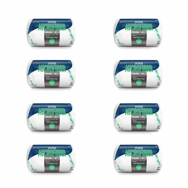 Felpa Microfibra Para Rodillo Superficie Lisa 4x3/8 Pulg 8Pz blanco 10.5cm
