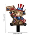 thumbnail image 3 of SLYNSHome 4th of July Highland Cow Garden Stake Decoration 2D Flat Patriotic Yard Stakes Signs Red White Blue Signs with Stakes for Independence Day Lawn Decor, 3 of 6