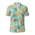 thumbnail image 2 of Daiia Cute Pineapples Pattern Men’s Polo Shirts,Solid Deck Shirt,Classic Fit, Breathable Cotton Polo for Casual and Sport Wear-, 2 of 9