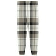 thumbnail image 6 of Wutalume Men's Drawstring Pocket Cuffed Casual Pants with Checkered Print, Designed for Home and Sleep Wear, Offering Comfort with Elastic Waist,Gray 3XL, 6 of 7