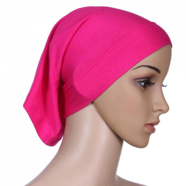 Women Ladies UnderScarf Hijab Tube Bone Bonnet Cap MANY Colour Stretchable Black 