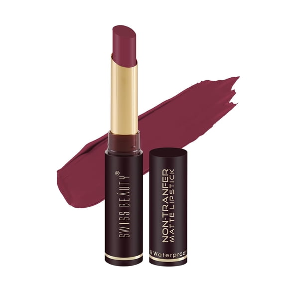 2X Swiss Beauty Non-Tranfer Matte Lipstick, Smooth & Waterproof, Peach Day, 2gm Each