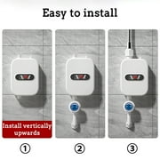 3500W Electric Tankless Water Heater Shower Head Set, Instant Hot Water Heater LCD Display, White