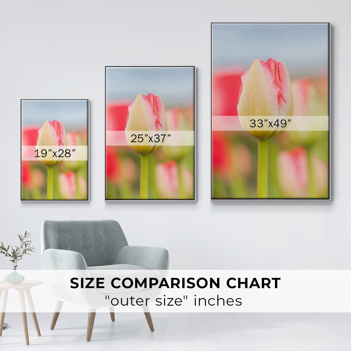 Twotone Tulip Framed Premium Gallery Wrapped Canvas - Ready to Hang