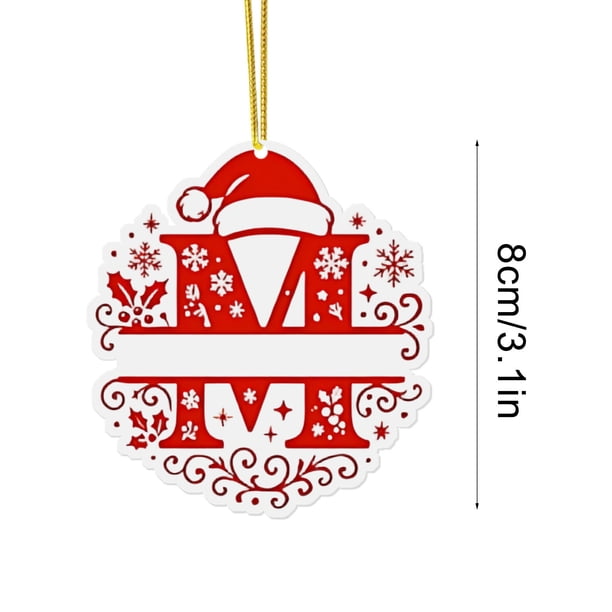 Decoraciones de Árbol de Navidad 26 Letras Decoraciones Colgantes de Navidad para Artesanías de Bricolaje