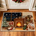 thumbnail image 2 of Embroidery Christmas Outdoor Rugs Christmas Decor Doormat, Cozy Holiday Welcome Mats, Outdoor Covered Area Carpet Mats, Mantel & Cat Design Farmhouse Entryway Doormat, 2 of 6