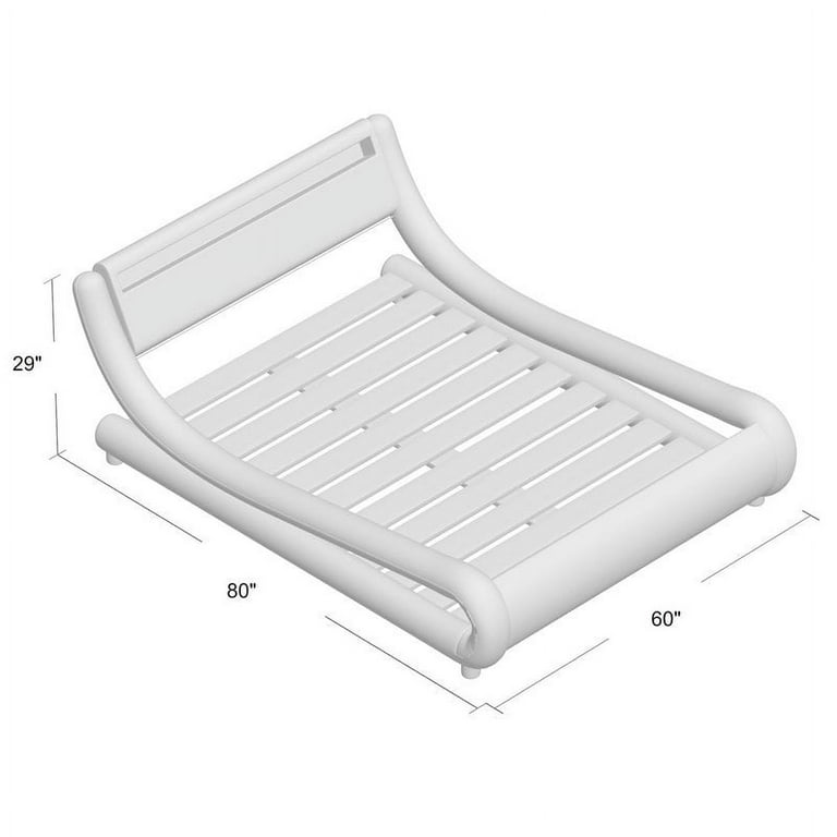 Kingway Furniture Keynsham Contemporary Modern Upholstered Platform Bed Queen Black White